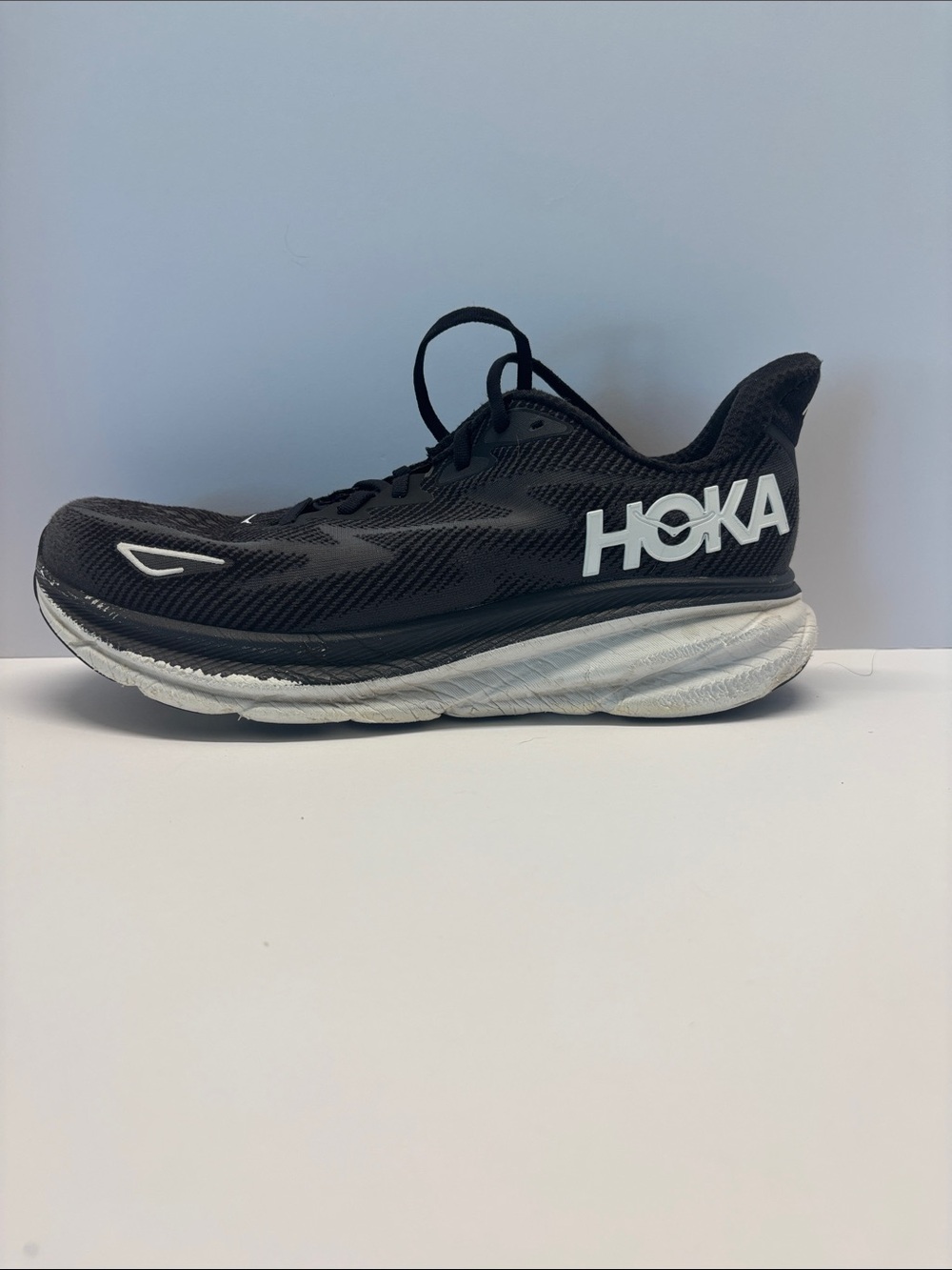 Hoka Men's Black and White Performance Running Shoe size 11